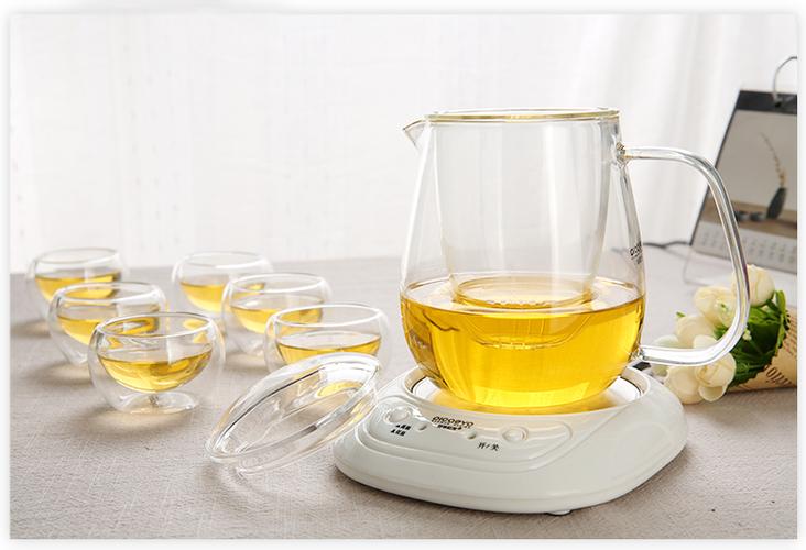 品茶忆友 玻璃茶具 整套茶具茶壶套装带加热保温杯垫 企鹅胡保温底座